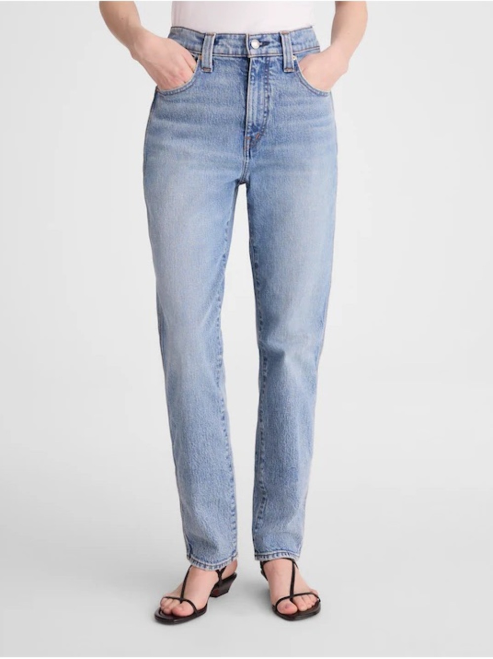 Madewell “The Perfect Vintage Jean” Light Blue High-Rise Straight-Leg Jeans - 28